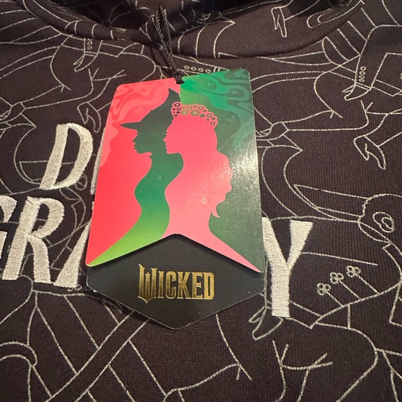 NWT Defy Gravity Wicked Pull Over Black Hoodie Sweatshirt Size XL - Picture 9 of 10